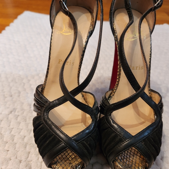 Christian Louboutin Divinoche 160 Black Gold 39 size 36.5 - Picture 2 of 3